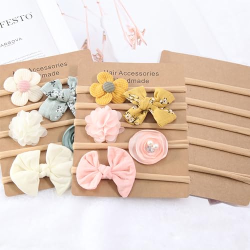 Image of Anzailala Baby Hair Band 5 Pcs Hairband For Baby Girl Flower Hairband For New Born Baby Girl 0-6 Months, Multicolor