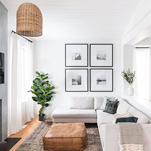 Dearhouse 4.6Ft Artificial Plant Fiddle Leaf Fig Tree Fake Tree In Pot Natural Faux Tree Ficus Lyrata Greenery Plant Indoor Outdoor Decor For House Home Office #TOP2