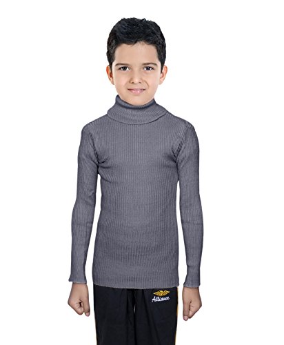 Image of indi weaves Boys Wollen Warm High Neck Full Sleeves T-Shirt /Inner /Skivvy for Winter (Pack of 2) Blue /Gray 6-7 Years 10110-0513-IW-P2-26