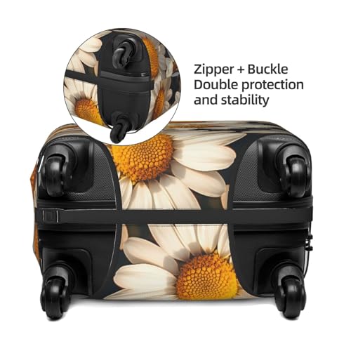 Flowers Daisy Elastic Travel Luggage Cover, Washable Spandex Suitcase Protector, Anti-Scratch Fits 18-32 Inch4