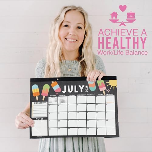 Image of Hadley Designs Large Teacher Desk Calendar 2026-2027 - Desktop Calendar 2026, 18-Month Academic Desk Calendars for School, Home & Office, Cute Classroom Must Haves, Back to School Teacher Gifts