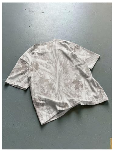 SOLY HUX Men's Camo T Shirt Short Sleeve Maple Leaf Print Vintage Tees Summer Tops Streetwear2