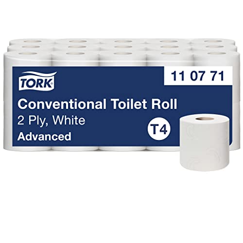 Tork Papier Toilette Rouleau traditionnel blanc T4, Advanced, 2 plis, 30 x 400 feuilles, 110771