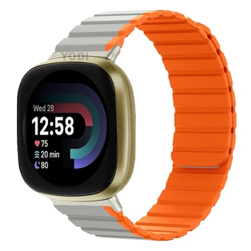 Image of YODI Watch Band Compatible with Fitbit Versa 4 / Fit bit Versa 3 / Fitbit Sense /Sense 2 Band, Soft Replacement Silicone Wristband for Women Flexible Waterproof Sport Watch Strap for Men Large