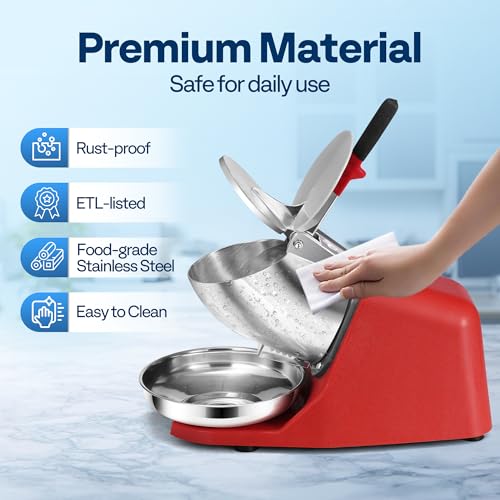 image for VIVOHOME Electric Ice Shaver Crusher Machine Snow Cone Maker Red 143lb