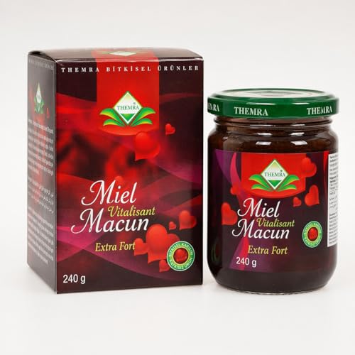 Miel Aphrodisiaque Puissant - Macun Vitalisant Extra Fort 240 g - Formule Concentrée au Miel, Épices et Extraits de Plantes - Énergie, Vitalité, Tonus et...