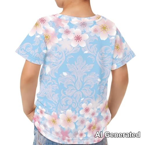 Image of Xhuibop Kids Tshirts Girls Boys 3-16 Years Summer Clothes for Teens Loose Fitting Tops