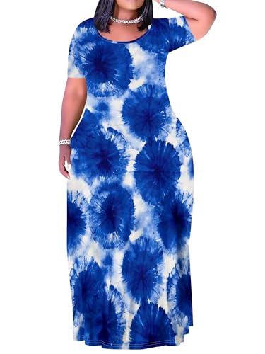 Image of Plus Size Maxi Dresses for Curvy Women T-Shirt Summer Sun Dresses Loose Fit