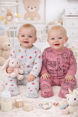 Image of TuddyBuddy Baby Girl's Cotton Printed Full Sleeves Sleepsuit /Footed Rompers for Baby Girl