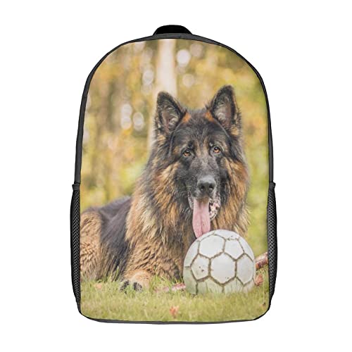Sac d'école unisexe chien 17 pouces grand sac à dos décontracté