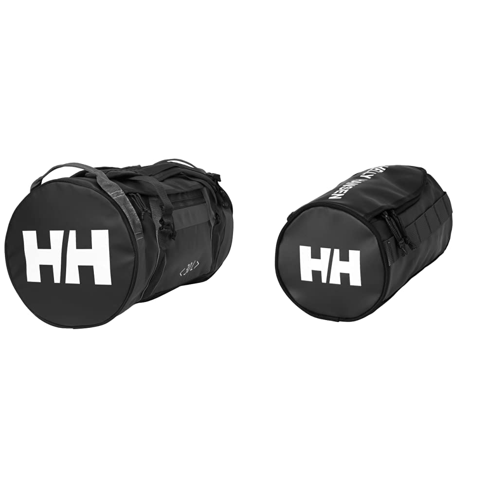 Helly Hansen HH Duffel Bag 2 30L Bolsa de Viaje, Unisex Adulto, Negro + Wash 2 - Bolsa de Lavado, Talla única, Color Negro (990 Black/Off White/Birch) en oferta en Amazon