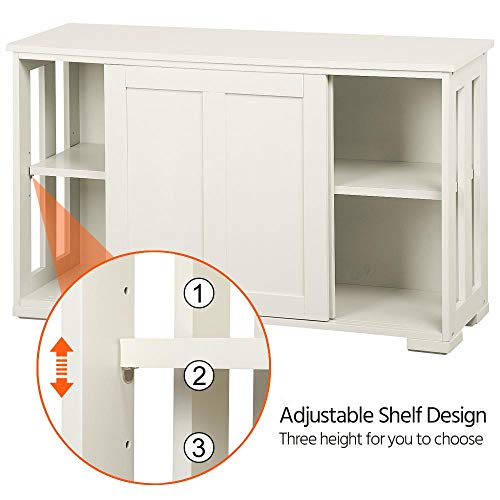 image for Yaheetech 2pcs Stackable Buffet Table with Sliding Doors and Adjustabl