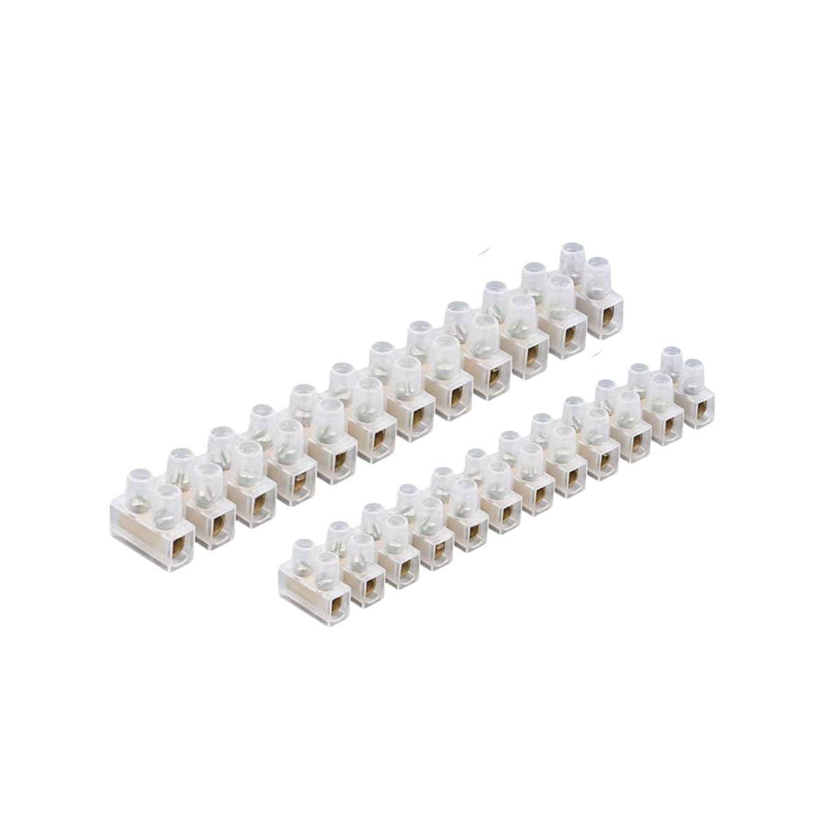 3A/5A/15A/30A/60A Electrical Connector Blocks 12 Way Clear Barrier Block Strip Wire Connector Electrical Choc Blocks Connecting for Wiring Cable Dual Row 12 Position (Pack 1, 15A & 30A) โ image 1