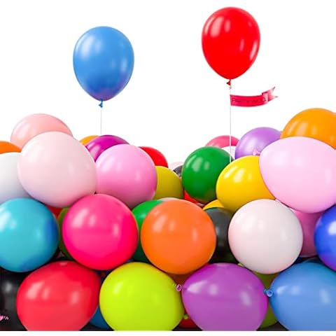 PartyWoo Rainbow Balloons, 50 pcs 5 Inch Balloons Assorted Colours, Latex Balloons for Balloon Garland Arch as Party Decorations, Birthday Decorations, Wedding Decorations, Baby Shower Decorations Cover