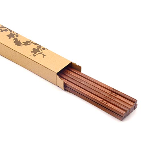 Bamber 16.5 Inches Extra Long Wood Chopsticks Set, Cooking Frying Chopstick, Set of 5 Pairs