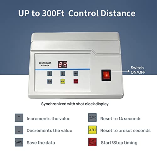 Gan Xin 2 Units Basketball Timer Shot Clock & Controller,14/24 Seconds Countdown Clock,Portable Shot Clock With Buzzer, Support Tripod Installation (24S (2Units With Tripod)) #TOP3