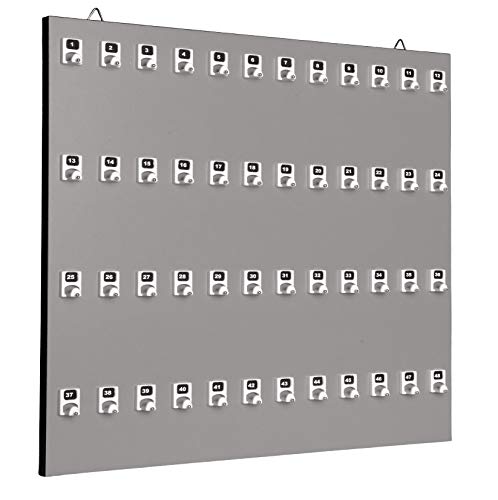 Flash Deals - 40% OFF Key Holder, Key Rack #48PWE with 48 Extra Space Numbered Hook for Car Keys with Remote Control (48 Set of Tag & Ring Included) - Made in USA
