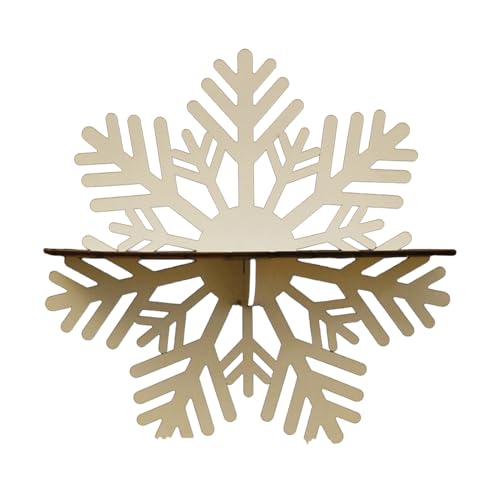 Mihauuke Estantes Flotantes para la Pared - Repisa De Pared De Madera Con Decoración De Copo De Nieve | Estante Decorativo Hueco | Para Salón Guardería Oficina Baño Dormitorio Planta Garaje Lavandería