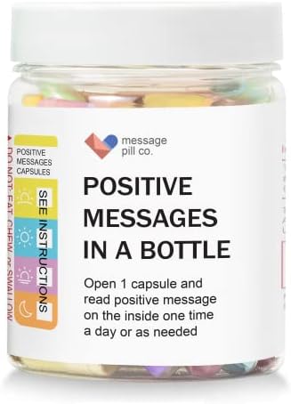 MESSAGE PILL CO. Self Care Gifts - 50 Positive Affirmations Get Well Soon Gifts for Women and Men Stress Relief. Self Care Kit with Daily Messages for Meditation, Mindfulness & Relaxation