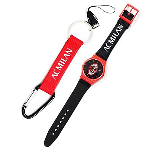 Orologio + Portachiavi Moschettone Milan - Prodotto Ufficiale Ac Milan