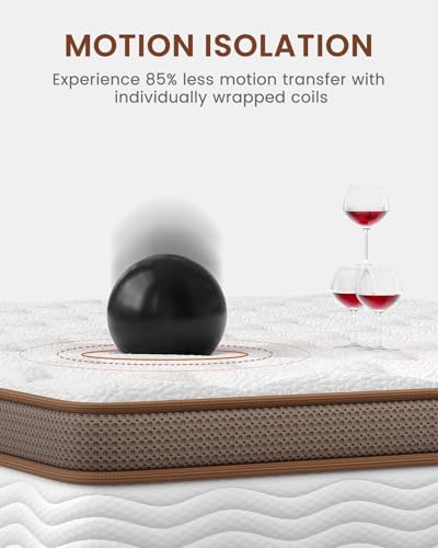 BedStory King Size Mattress 14 Inch - Medium Firm Hybrid Mattress with Optimal Spine Alignment and Motion Isolation - 800+ 2.0mm Pocket Springs, Fiberglass-Free, CertiPUR-US Certified