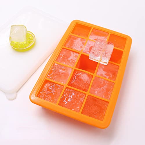 Molde de silicón para hielo 15 cubos 2 piezas azul sin tapa miniatura 7
