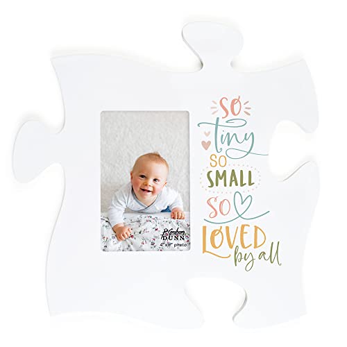 Image of P. Graham Dunn So Tiny Small Loved By All Classic White 12 x 12 Wood Puzzle Wall Photo Frame