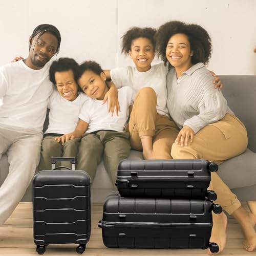 Image of 28-Inch Hard-Shell Luggage Suitcase | Lightweight 3.7 kg | 360 Spinner Wheels | 2-Way Zipper | Multi-Functional Lock | Business & Family Travel Trolley Bag (1, Dark GREY-20 24 inch 28 inch)