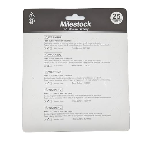 Milestock 25-Pcs 3V Lithium Button Battery Assortment CR1620 CR1632 CR2025 CR2032 CR2450 Compatible with Watch Repair Kit, Watch Battery Replacement, Toy Remote