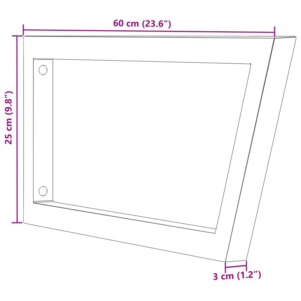 2x Waschtisch Halterung Schwarz, Trapezförmige Stahl Konsole für Waschbecken, Wandhalterung Bad & Küche, Stabile Schwerlastträger, Belastbar bis 100 kg, 25 x 60 cm
