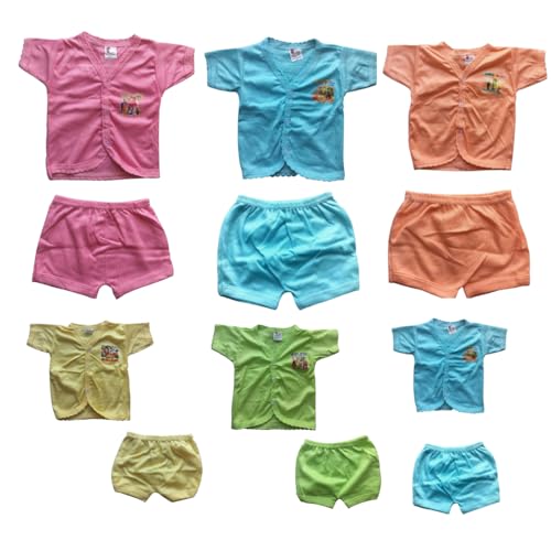 Image of NEW CONCEPT Born Baby Clothes Set Combo | Multicolor Baby Wear Pack Top and Bottom (Button Type)