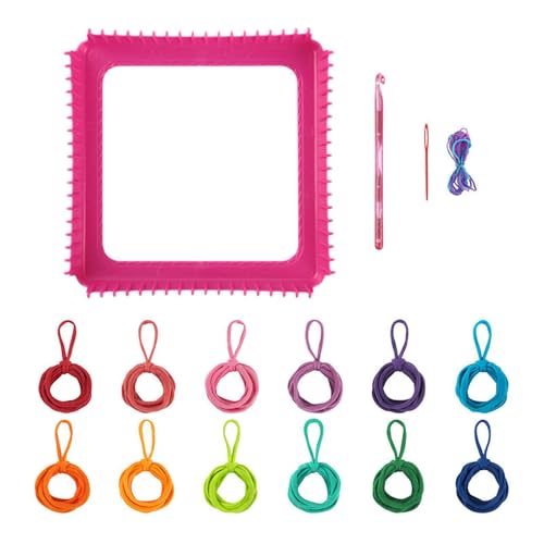 SM SunniMix Weaving Loom Kit Toys, Sewing Craft, Crochet Multifunctional Gifts, Crafts Potholder Loops Making Kits, DIY for Beginners, 12 Colors