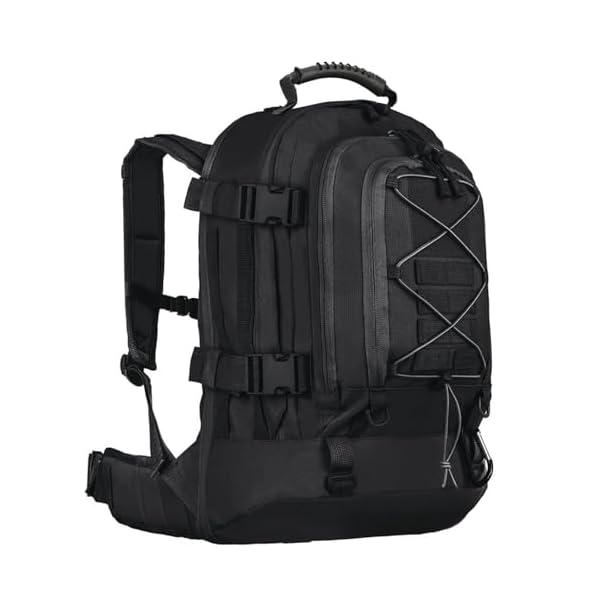 Miramrax Tactical Backpack Military Hiking Daypack - Molle Backpack for Men 3 Day Assault Pack Bug Out Bag for Camping Travel Army Hunting Gym Rucksack Survival (Black)