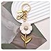 ZACAGO Daisy Bag Charm, Women Keychain Purse Accessory, Handbag Decoration and Key Chain Gold Daisy