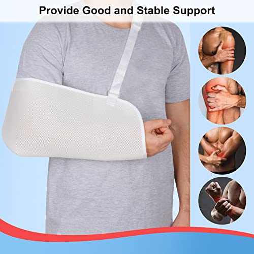 Supregear Arm Sling, Adjustable Mesh Shoulder Immobilizer Arm Sling For Shower Breathable Medical Shoulder Elbow Support For Women Men, Fits Left/Right Arm, White #TOP5