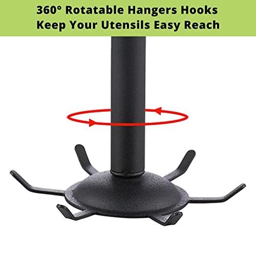 Aitrai Utensil Hooks, 2 Pack Under Cabinet Utensil Rack Hangers 360 Rotatable Kitchen Utensil Hooks Stainless Steel Top Mounted With 6 Rotatable Claws For Cabinet Kitchen Bathroom #TOP2
