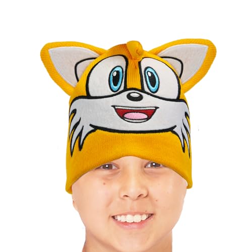Sonic the Hedgehog Hat and Mittens Set - Bundle with Sonic and Friends Beanie, Mittens, Stickers, More | Sonic Gifts for Boys (Tails)2