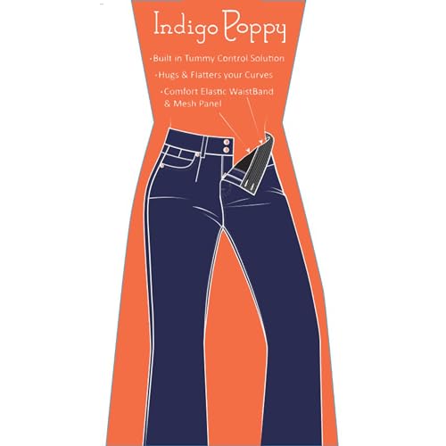 Dark Wash Tummy Control Bootcut with Front Pocket Seam Detail4