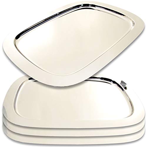 Maro Megastore (Pack of 4) 17.3-Inch x 12.6-Inch Modern Simple Oblong Chrome Plated