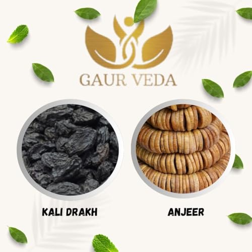Image of GAURVEDA Kali Drakh & Anjeer Combo | Premium Dried Black Raisins & Figs | Natural Sweetener | Energy Booster | Healthy Snack Choice | 250 Grams