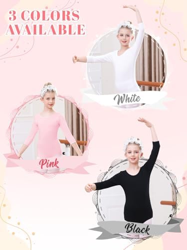 FEESHOW Girls' Ballet Suit Short Sleeve Round