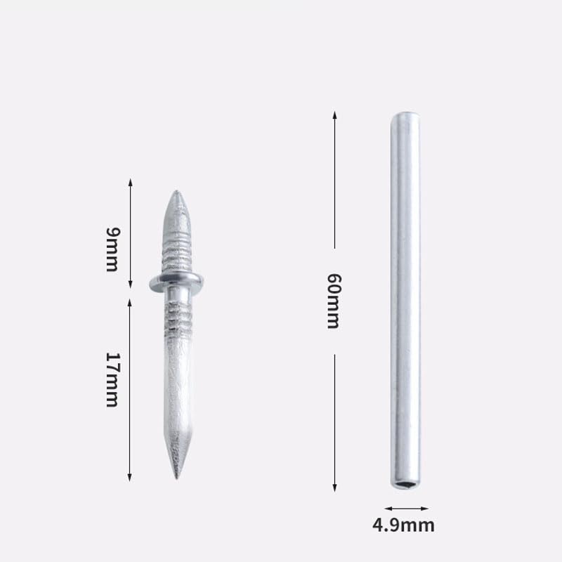 Image of 100Pcs Double Head Skirting Thread Seamless Nail, Double Headed Nails with Nail Specific Sleeve Tool, Non Marking Invisible Baseboard Nail for Wood Trim, Wall Molding, Cabinets, Furniture