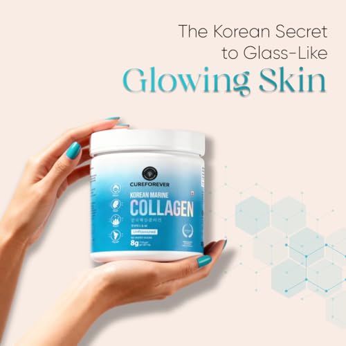 Image of CUREFOREVER Marine Collagen Powder 250g (31 Servings) | Korean Type 1 & 3 Hydrolyzed Collagen Peptides | Skin Hair Nails Support | Unflavoured Easy Mix Supplement for Men & Women