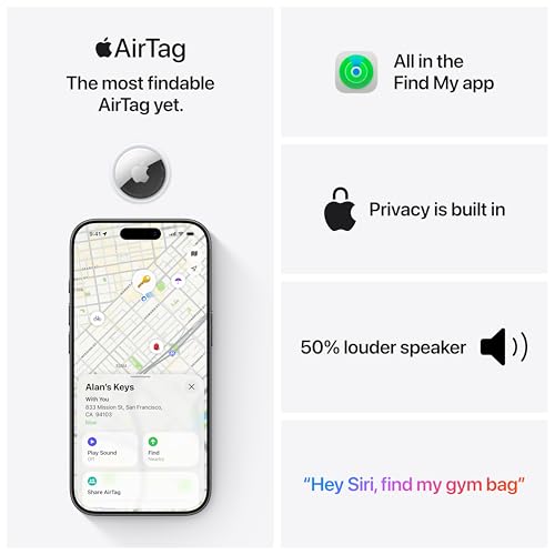 image for Apple AirTag (2nd Generation) - 4 Pack: Tracker for Keychain, Wallet, 