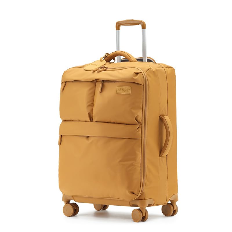 Suitcases Simple Fabric Suitcase Suitcase 24-inch 20-inch Boarding Case Silent Universal Wheel Trolley Case Suitcases with Wheels(Yellow,24IN) - Main Image