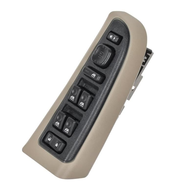 GELUOXI Front Driver Side Door Lock and Power Window Switch & Tan Bezel Assembly Replacement for Chevy Avalanche Silverado Suburban Tahoe GMC Yukon Sierra Cadillac Escalade 2003-2007 15883320