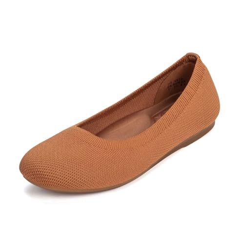 Image of Frank Mully Women's Mary Jane Flats Comfortable Dressy Ballet Flats Casual Round Toe Slip On Washable Knitted Fabric Office Work Woman Shoes