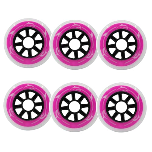 JCXYL EV 85A Inline Skate Wheels Outdoor & Indoor 90MM 100MM Roller Hockey Competition Speed Wheels Set of 6 for Roller Skating Outdoor Sports,Pink,100mm