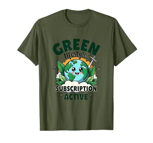 Green Lifestyle Subscription Active Earth Day T-Shirt, Men, Olive Green,