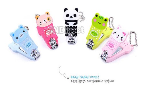 Mini Lovely Cartoon Animal Nail Clippers Nail Scissors With Keychain